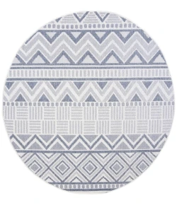 Safavieh Bermuda BMU818 Cream / Navy 5'-3" X 5'-3" Round Area Rug