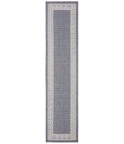 Safavieh Bermuda BMU820 Dark Blue / Ivory 2' X 8' Runner Area Rug