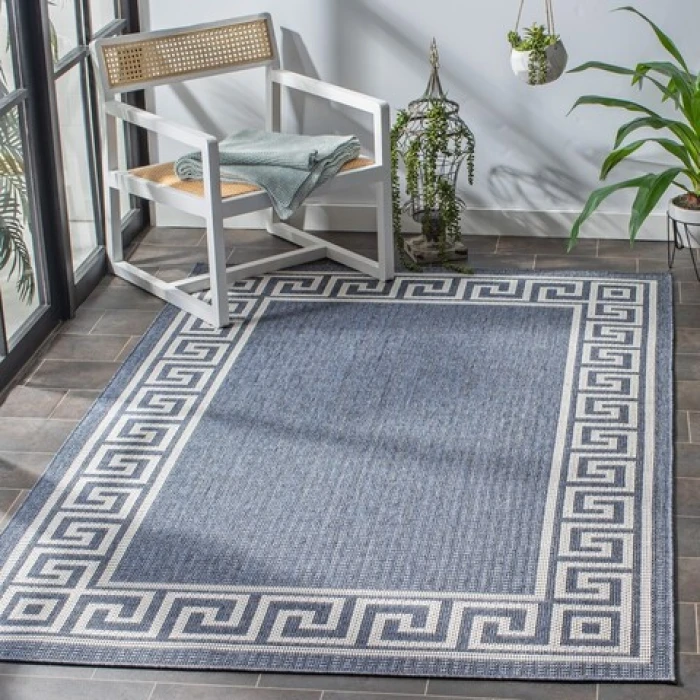 Safavieh Bermuda BMU820 Dark Blue / Ivory 5'-3" X 5'-3" Square Area Rug