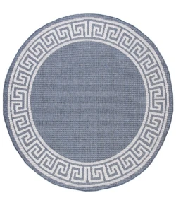 Safavieh Bermuda BMU820 Dark Blue / Ivory 5'-3" X 5'-3" Round Area Rug