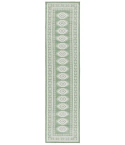 Safavieh Bermuda BMU827 Green / Ivory 2' X 8' Runner Area Rug