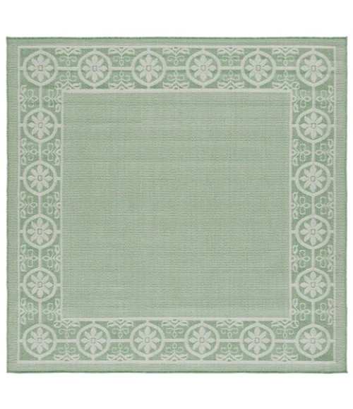 Safavieh Bermuda BMU838 Green / Ivory 6'-7" X 6'-7" Square Area Rug