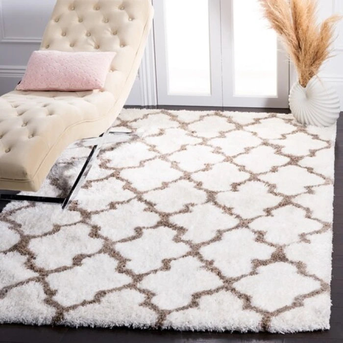 Safavieh Barcelona Shag BSG319 Ivory / Silver 2'-3" X 4' Accent Area Rug