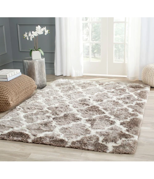 Safavieh Barcelona Shag BSG319 Silver / Ivory 9' X 12' Rectangle Area Rug