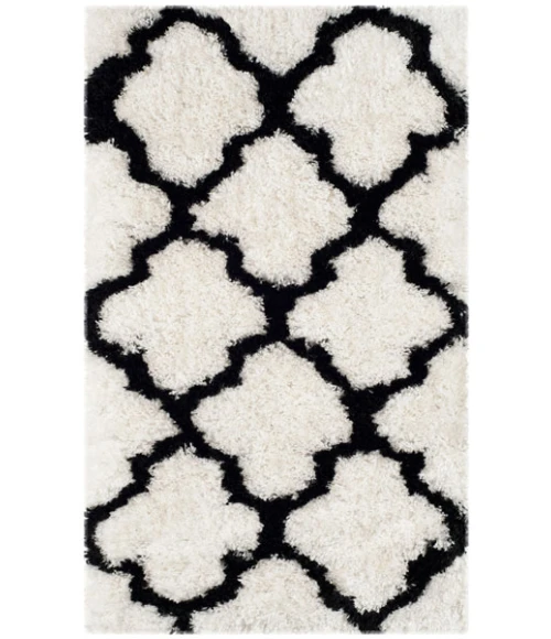 Safavieh Barcelona Shag BSG319 Ivory / Black 2'-3" X 4' Accent Area Rug