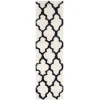 Safavieh Barcelona Shag BSG319 Ivory / Black 2'-3" X 8' Runner Area Rug