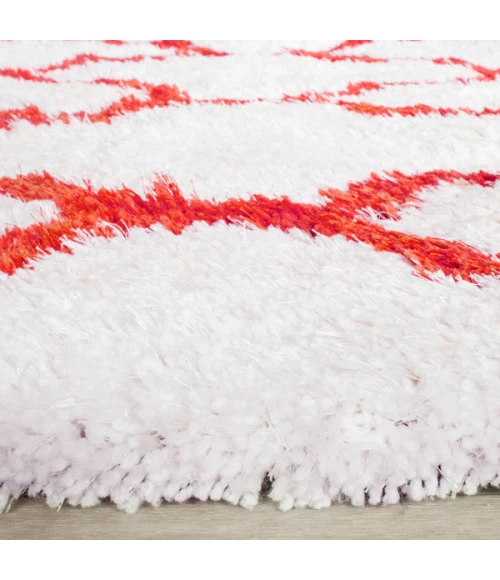 Safavieh Barcelona Shag BSG319 Ivory / Rust 5' X 5' Round Area Rug