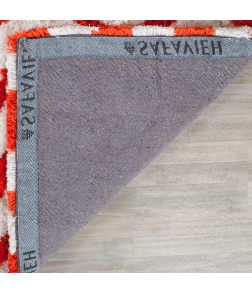 Safavieh Barcelona Shag BSG320 Ivory / Rust 5' X 5' Round Area Rug