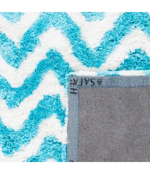 Safavieh Barcelona Shag BSG320 Ivory / Blue 8' X 10' Rectangle Area Rug