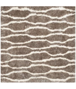 Safavieh Barcelona Shag BSG322 Silver / Ivory 5' X 5' Square Area Rug