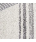 Safavieh Border & Stripe Shag BSP251 Ivory / Grey 2'-2" X 8' Runner Area Rug