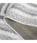 Safavieh Border & Stripe Shag BSP251 Ivory / Grey 2'-2" X 8' Runner Area Rug