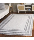 Safavieh Border & Stripe Shag BSP251 Ivory / Grey 4'-5" x 6'-5" Rectangle Area Rug