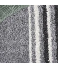 Safavieh Border & Stripe Shag BSP251 Grey / Black 2'-2" X 8' Runner Area Rug