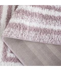 Safavieh Border & Stripe Shag BSP251 Pink / Ivory 2'-2" X 8' Runner Area Rug
