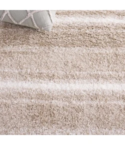 Safavieh Border & Stripe Shag BSP252 Beige / Ivory 2'-2" X 8' Runner Area Rug