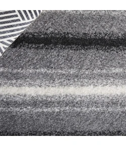 Safavieh Border & Stripe Shag BSP252 Grey / Black 4'-5" x 6'-5" Rectangle Area Rug