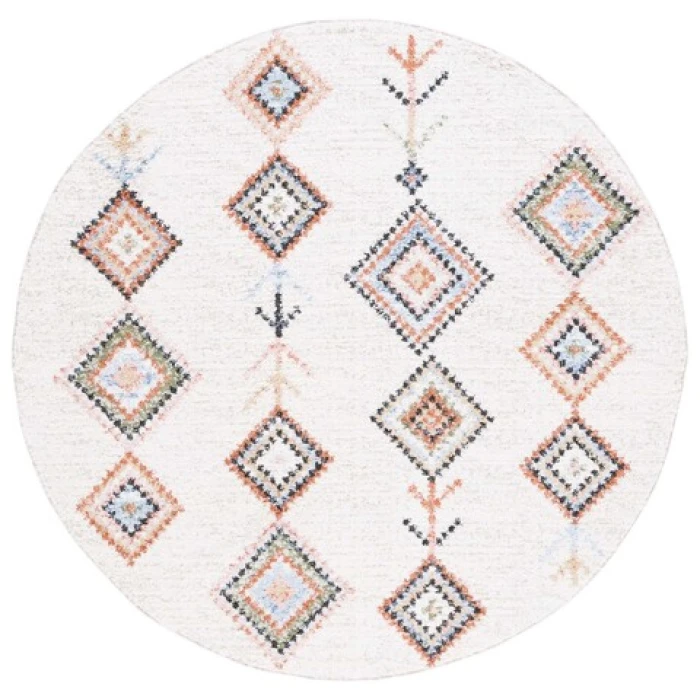Safavieh Chapel Ivory / Black CHP402 6 ft. 7 in. X 6 ft. 7 in. Round Rug