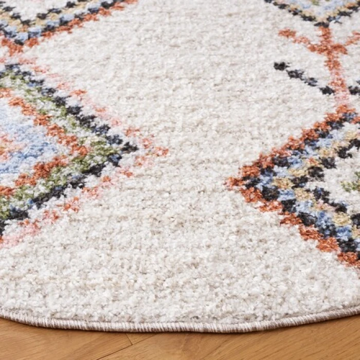 Safavieh Chapel Ivory / Black CHP402 6 ft. 7 in. X 6 ft. 7 in. Round Rug