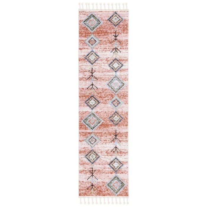 Safavieh Chapel Pink / Turquoise CHP402 2 ft. 2 in. X 8 ft. Runner Rug