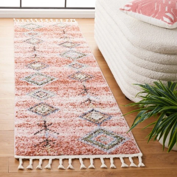 Safavieh Chapel Pink / Turquoise CHP402 2 ft. 2 in. X 8 ft. Runner Rug