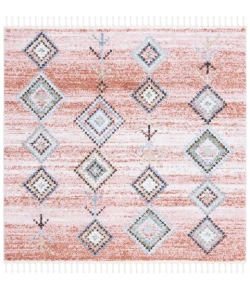 Safavieh Chapel Pink / Turquoise CHP402 6 ft. 7 in. X 6 ft. 7 in. Square Rug