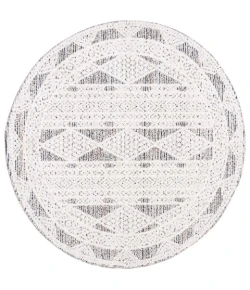 Safavieh Chapel Black / Ivory CHP404 6 ft. 7 in. X 6 ft. 7 in. Round Rug