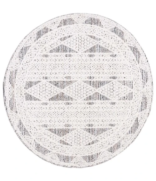 Safavieh Chapel Black / Ivory CHP404 6 ft. 7 in. X 6 ft. 7 in. Round Rug