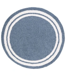 Safavieh Calico Shag Blue / Ivory CLC100 6 ft. 7 in. X 6 ft. 7 in. Round Rug