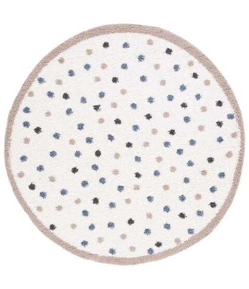 Safavieh Calico Shag Ivory / Taupe CLC102 3 ft. X 3 ft. Round Rug