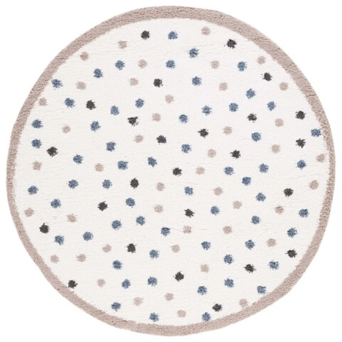 Safavieh Calico Shag Ivory / Taupe CLC102 5 ft. 3 in. X 5 ft. 3 in. Round Rug