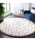 Safavieh Calico Shag Ivory / Taupe CLC102 3 ft. X 3 ft. Round Rug