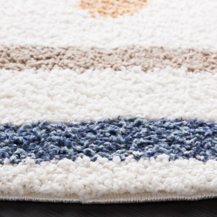 Safavieh Calico Shag Ivory / Taupe CLC106 6 ft. 7 in. X 6 ft. 7 in. Round Rug