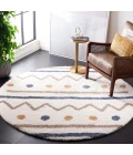Safavieh Calico Shag Ivory / Taupe CLC106 6 ft. 7 in. X 6 ft. 7 in. Round Rug