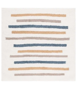 Safavieh Calico Shag Ivory / Gold CLC110 6 ft. 7 in. X 6 ft. 7 in. Square Rug