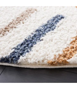 Safavieh Calico Shag Ivory / Gold CLC112 6 ft. 7 in. X 6 ft. 7 in. Round Rug