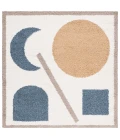 Safavieh Calico Shag Ivory / Blue CLC114 6 ft. 7 in. X 6 ft. 7 in. Square Rug