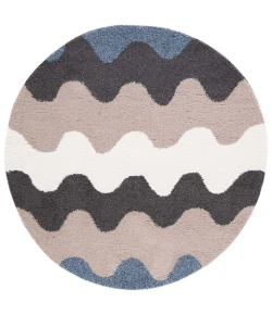 Safavieh Calico Shag Black / Taupe CLC116 6 ft. 7 in. X 6 ft. 7 in. Round Rug