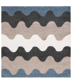 Safavieh Calico Shag Black / Taupe CLC116 6 ft. 7 in. X 6 ft. 7 in. Square Rug