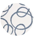 Safavieh Calico Shag Ivory / Blue CLC118 6 ft. 7 in. X 6 ft. 7 in. Round Rug