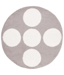 Safavieh Calico Shag Grey / Ivory CLC120 6 ft. 7 in. X 6 ft. 7 in. Round Rug