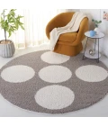 Safavieh Calico Shag Grey / Ivory CLC120 6 ft. 7 in. X 6 ft. 7 in. Round Rug