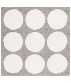 Safavieh Calico Shag Grey / Ivory CLC120 6 ft. 7 in. X 6 ft. 7 in. Square Rug