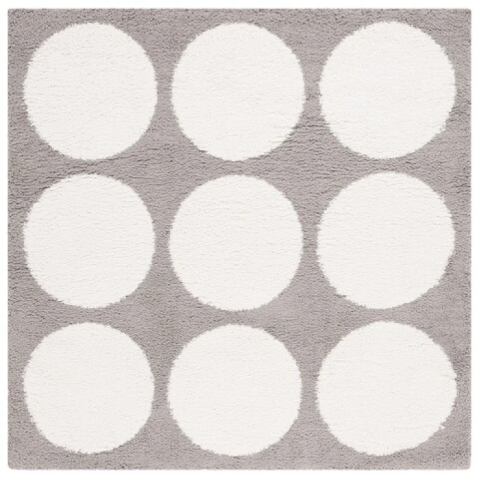Safavieh Calico Shag Grey / Ivory CLC120 6 ft. 7 in. X 6 ft. 7 in. Square Rug