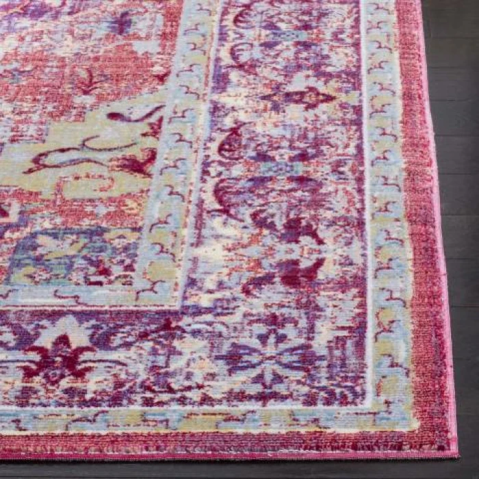 Safavieh Claremont Purple / Coral CLR664 5 ft. 1 in. X 7 ft. 9 in.  Rug