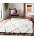 Safavieh Carmella Shag  Cream / Grey CRM226 6 ft. 7 in. X 6 ft. 7 in. Square Rug