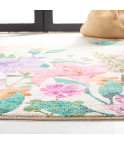 Safavieh Door And Kitchen Mat Ivory / Pink DKM338 2 ft. 3 in. X 3 ft. 9 in. Accent Rug