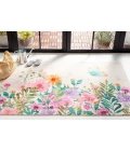 Safavieh Door And Kitchen Mat Ivory / Pink DKM338 4 ft. X 6 ft. Rectangle Rug