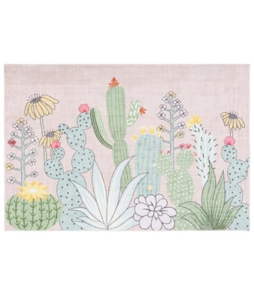 Safavieh Door And Kitchen Mat Pink / Green DKM373 2 ft. X 3 ft. Accent Rug