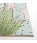 Safavieh Door And Kitchen Mat Pink / Green DKM373 2 ft. X 3 ft. Accent Rug